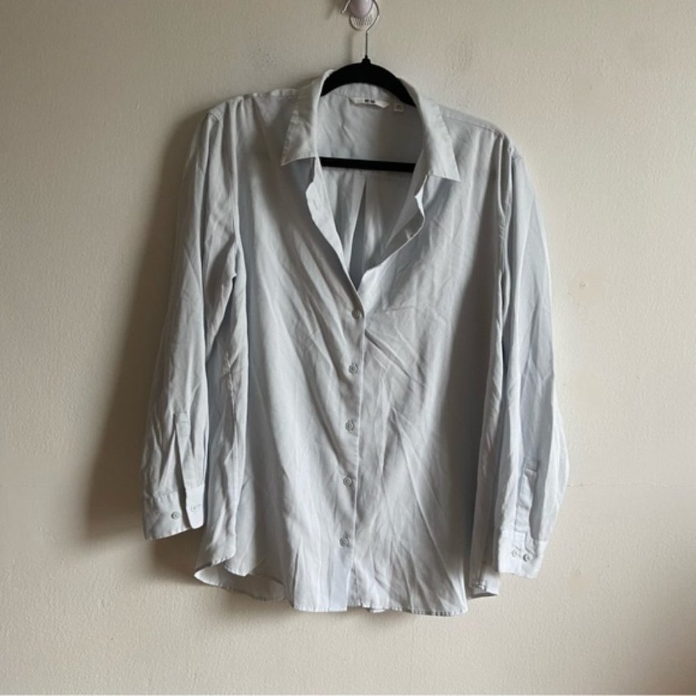 Uniqlo Baby Blue Soft Button Down Shirt
